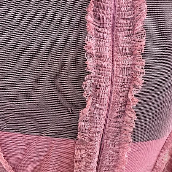 Mac Duggal Pink Mesh Tiered Ruffle Midi Dress SIZE 8 Romantic Designer $700 - Picture 13 of 13